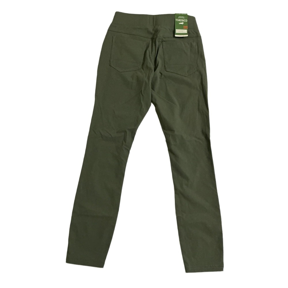 Toad&Co Rover Moto Crop Pant Women's Size 2 Beetle Green Pull-On Stretch NWT